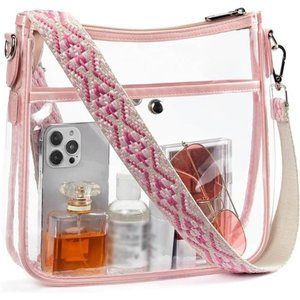 NEW Pink/Clear Crossbody Stadium Approved Bag